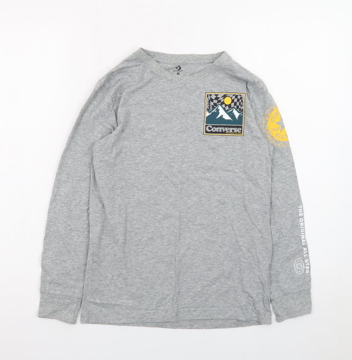 Converse Boys Grey Long Sleeve Graphic Logo T-Shirt 10-12 Years