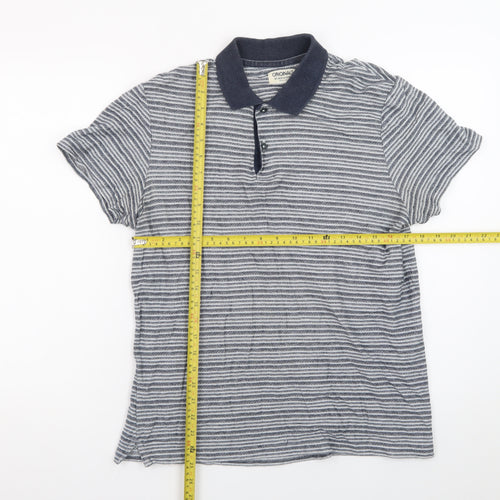 Jack & Jones Originals Men's Blue Striped Polo Shirt XL