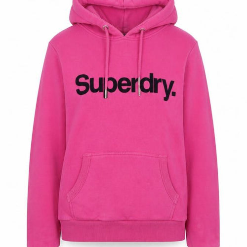 Superdry Womens Pink Hoodie UK 12 Pullover Logo Hooded Sweatshirt