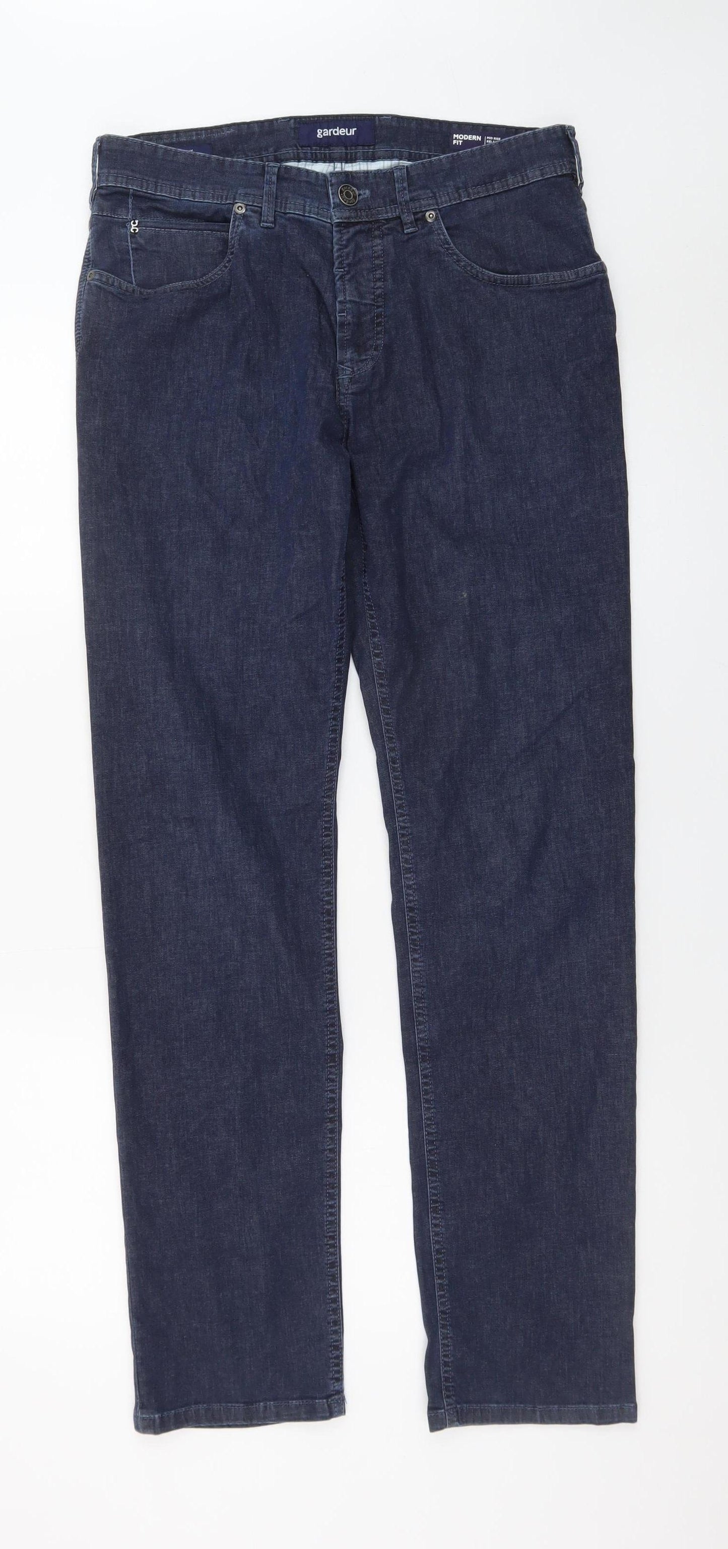 Gardeur Men's Blue Straight Fit Denim Jeans Size 33/32