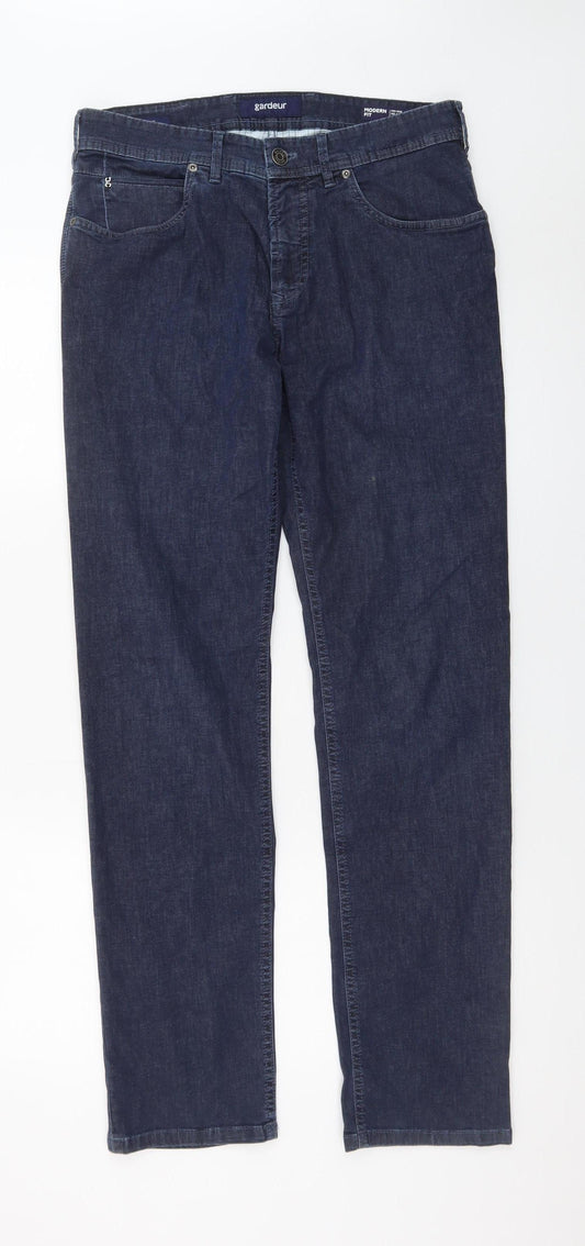 Gardeur Men's Blue Straight Fit Denim Jeans Size 33/32