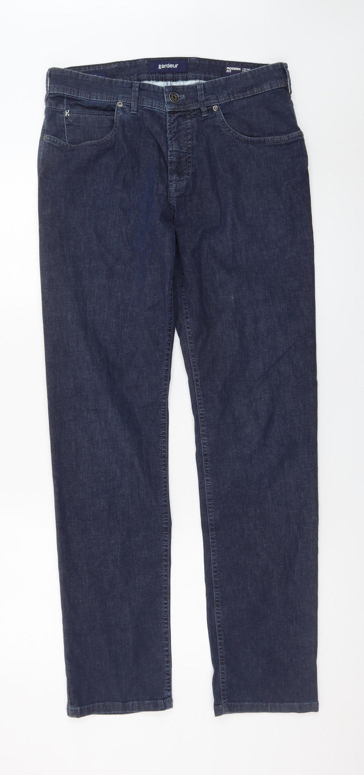 Gardeur Men's Blue Straight Fit Denim Jeans Size 33/32
