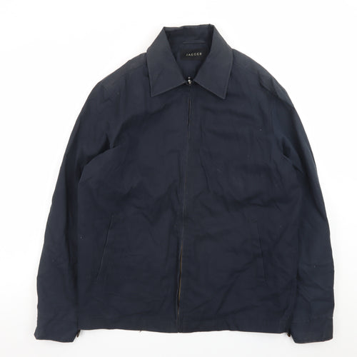 Jaeger Men's Blue Small Cotton Polyester Zip Jacket