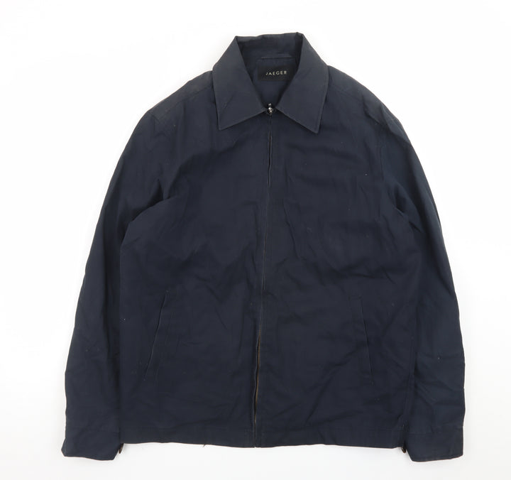 Jaeger Men's Blue Small Cotton Polyester Zip Jacket