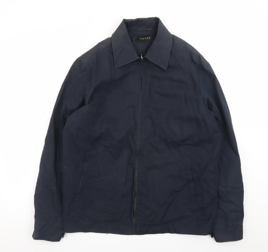 Jaeger Men's Blue Small Cotton Polyester Zip Jacket