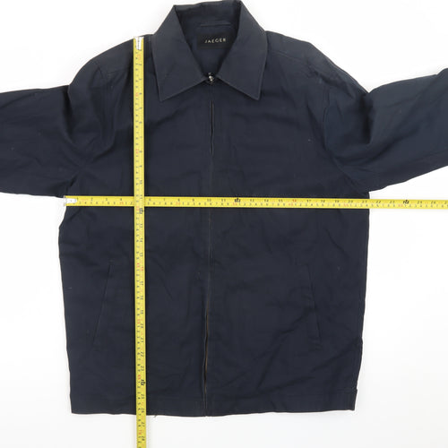 Jaeger Men's Blue Small Cotton Polyester Zip Jacket