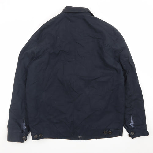 Jaeger Men's Blue Small Cotton Polyester Zip Jacket