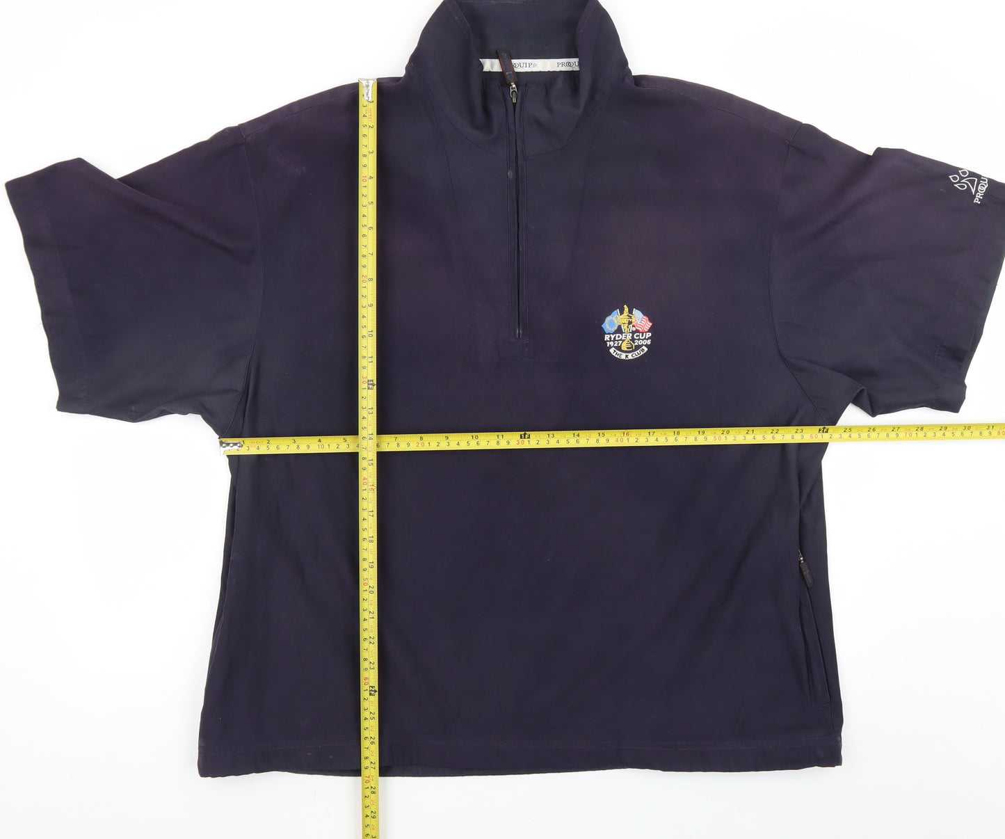 ProQuip Men's Navy Short Sleeve 1/4 Zip Windshield Golf Sweatshirt XL