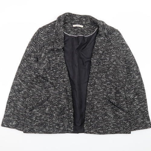 George Women’s Black Herringbone Tweed Blazer Size 14 Workwear Jacket