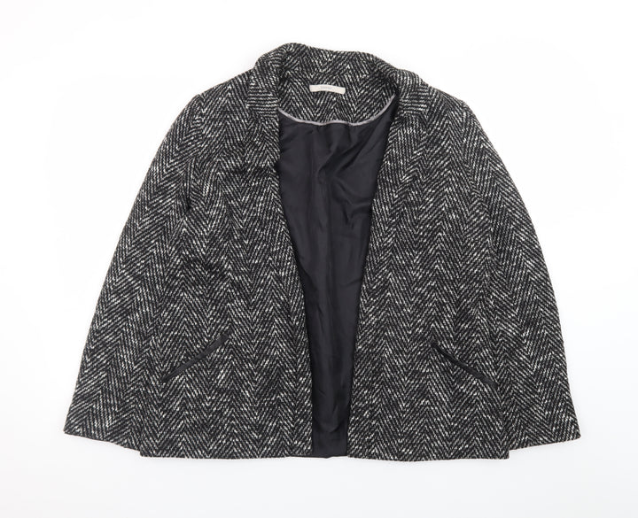 George Women’s Black Herringbone Tweed Blazer Size 14 Workwear Jacket