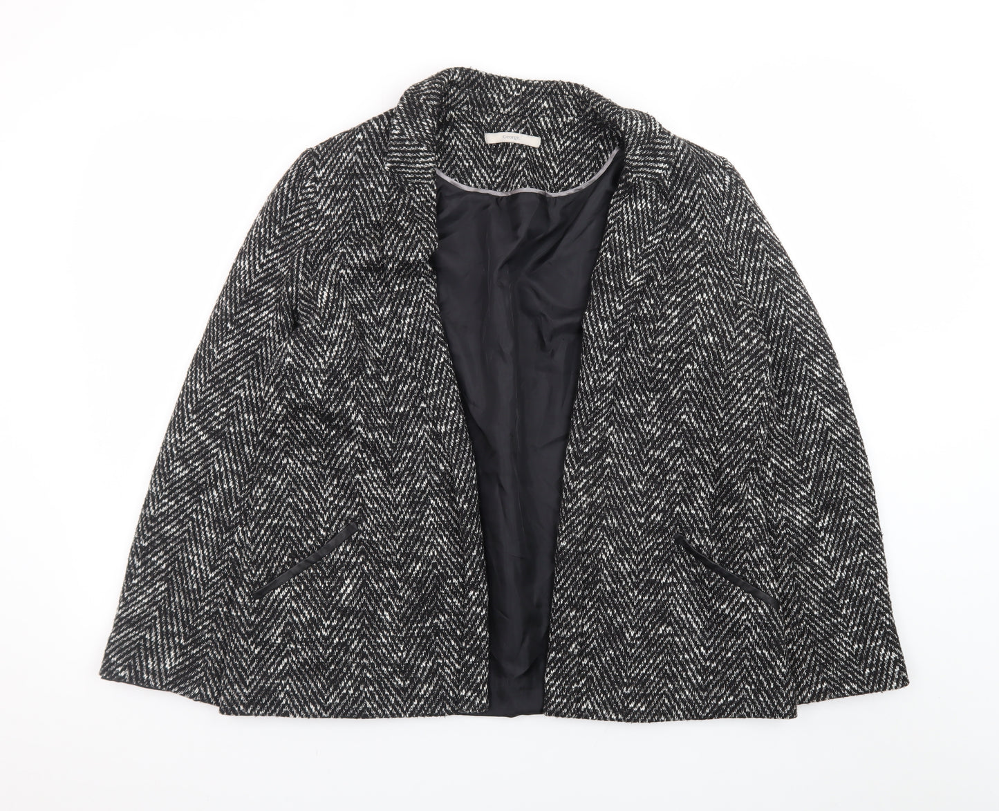 George Women’s Black Herringbone Tweed Blazer Size 14 Workwear Jacket
