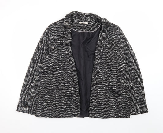 George Women’s Black Herringbone Tweed Blazer Size 14 Workwear Jacket