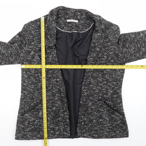 George Women’s Black Herringbone Tweed Blazer Size 14 Workwear Jacket