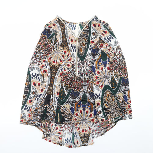 Stella Women Multicoloured Bohemian Tunic Blouse Size 12