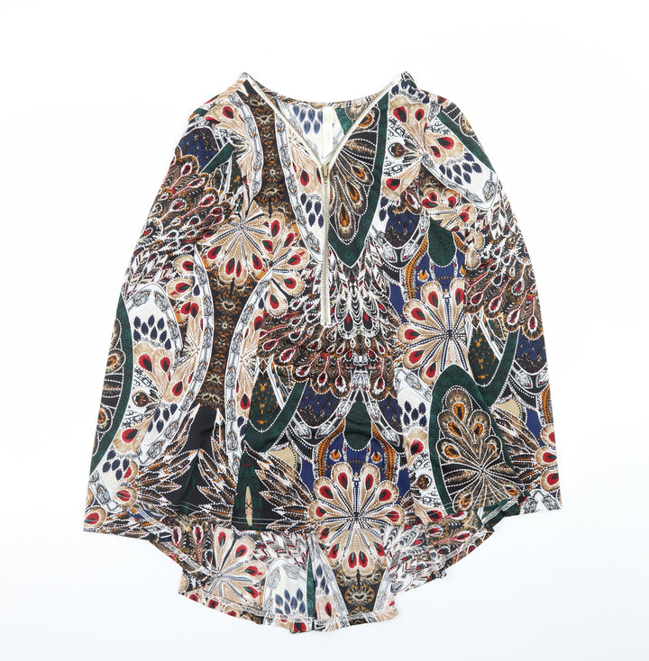 Stella Women Multicoloured Bohemian Tunic Blouse Size 12