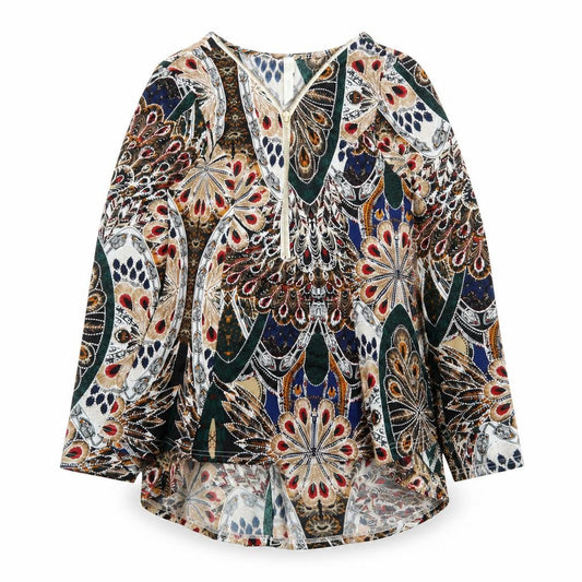 Front view of Stella Women Multicoloured Bohemian Tunic Blouse, size 12