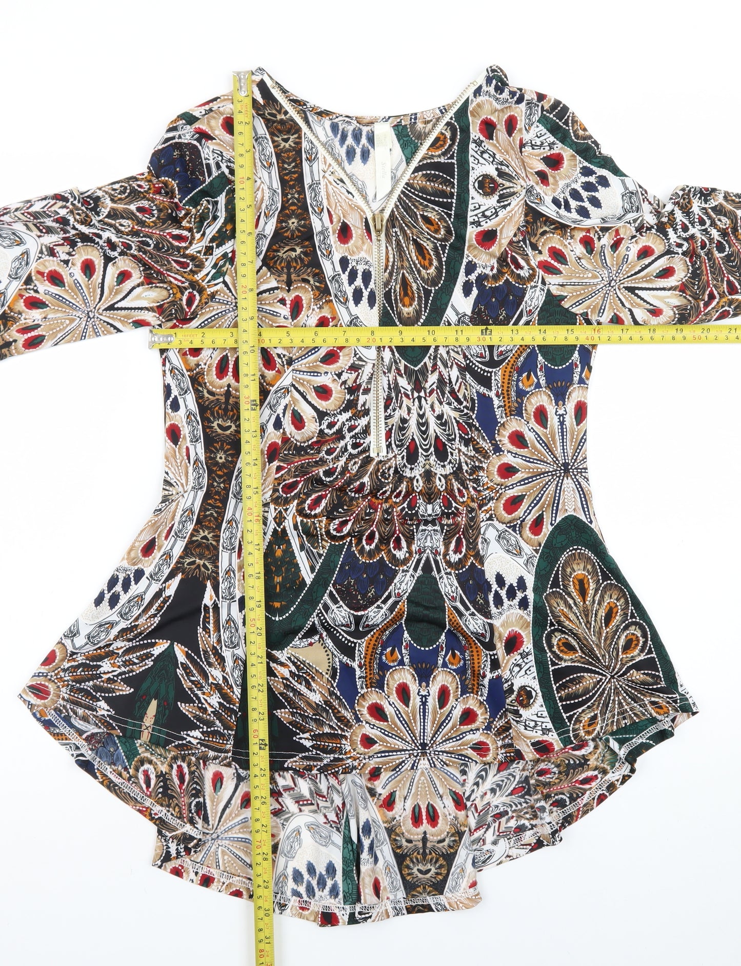Stella Women Multicoloured Bohemian Tunic Blouse Size 12
