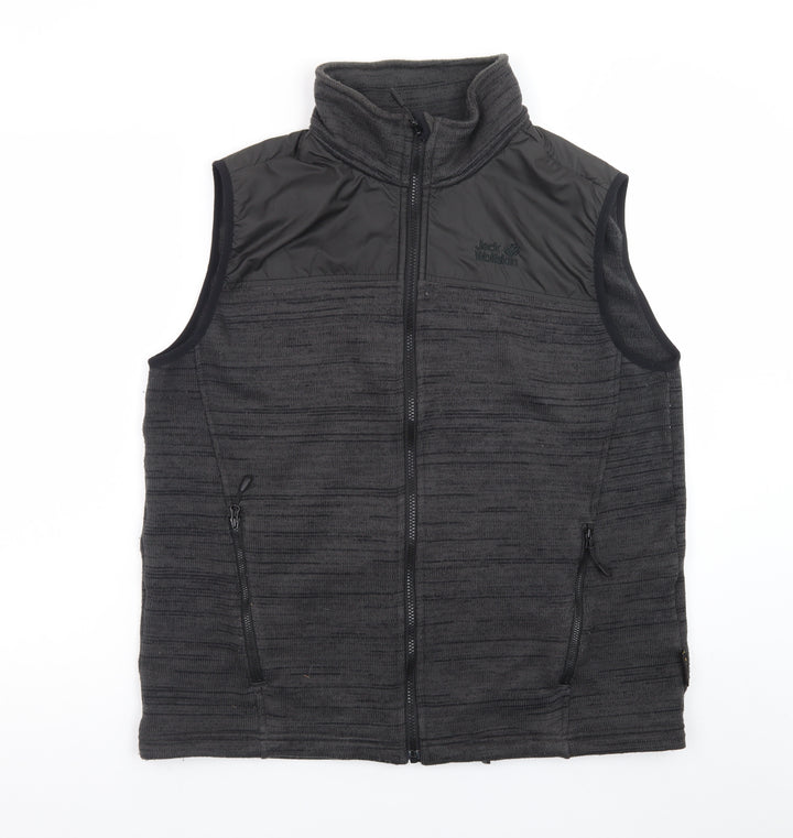 Jack Wolfskin Mens Grey Fleece Bodywarmer Waistcoat L 40in