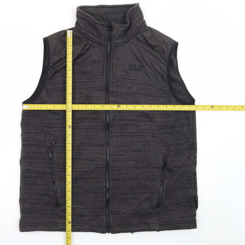 Jack Wolfskin Mens Grey Fleece Bodywarmer Waistcoat L 40in