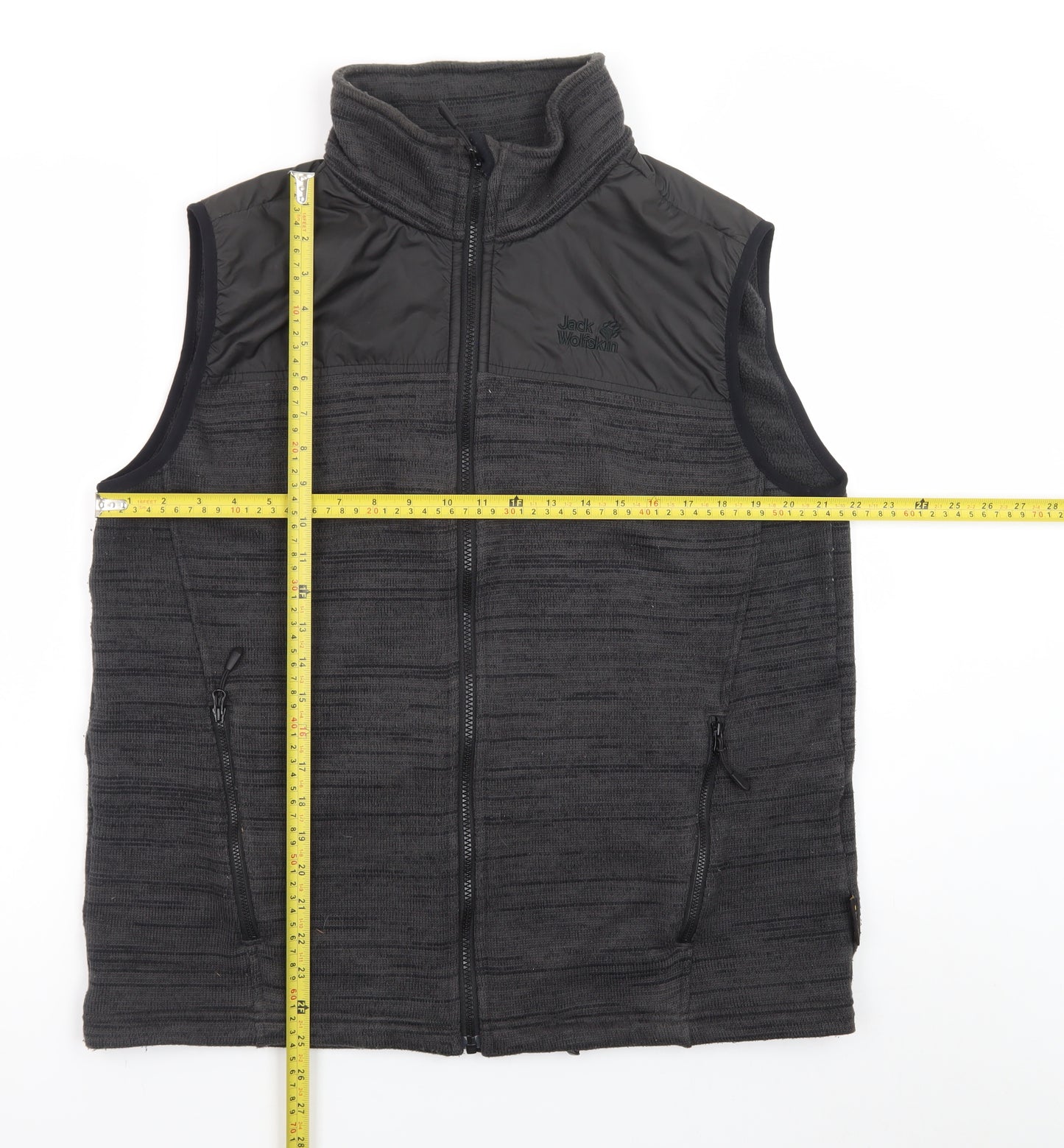 Jack Wolfskin Mens Grey Fleece Bodywarmer Waistcoat L 40in
