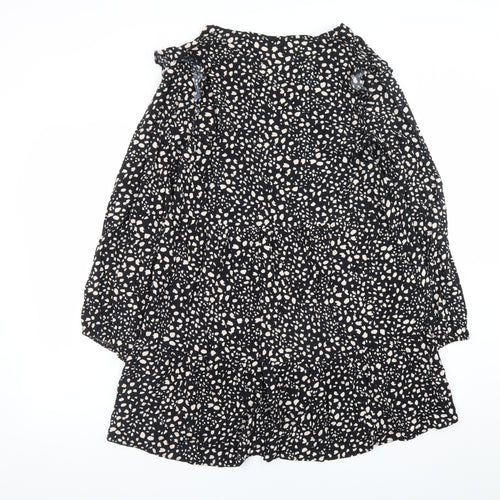 Primark Women's Black Animal Print Skater Dress Size 12