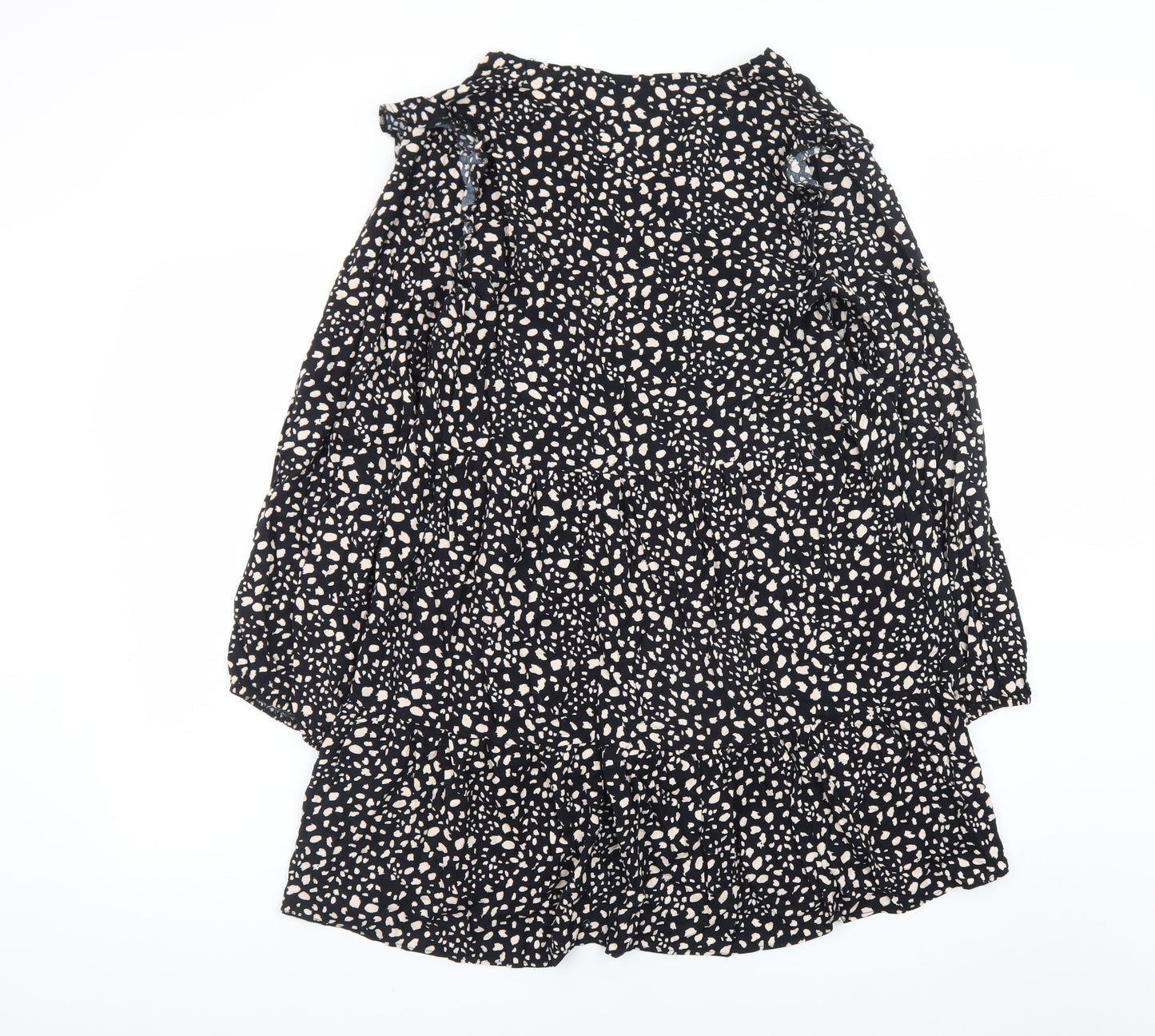 Primark Women's Black Animal Print Skater Dress Size 12