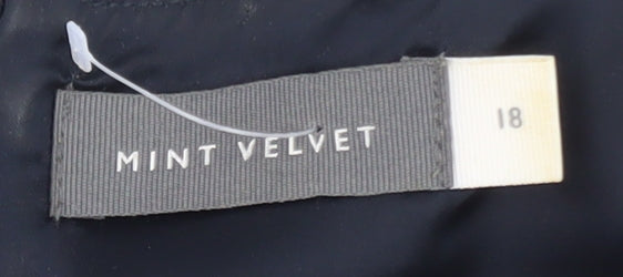 Mint Velvet Women Black Shift Dress Size 18 3/4 Sleeve Knee Length