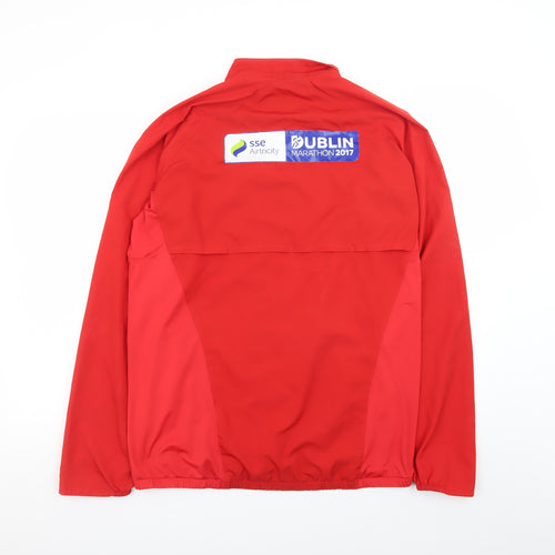 Asics Men's Red Windbreaker Running Jacket L Marathon 2017 Lightweight