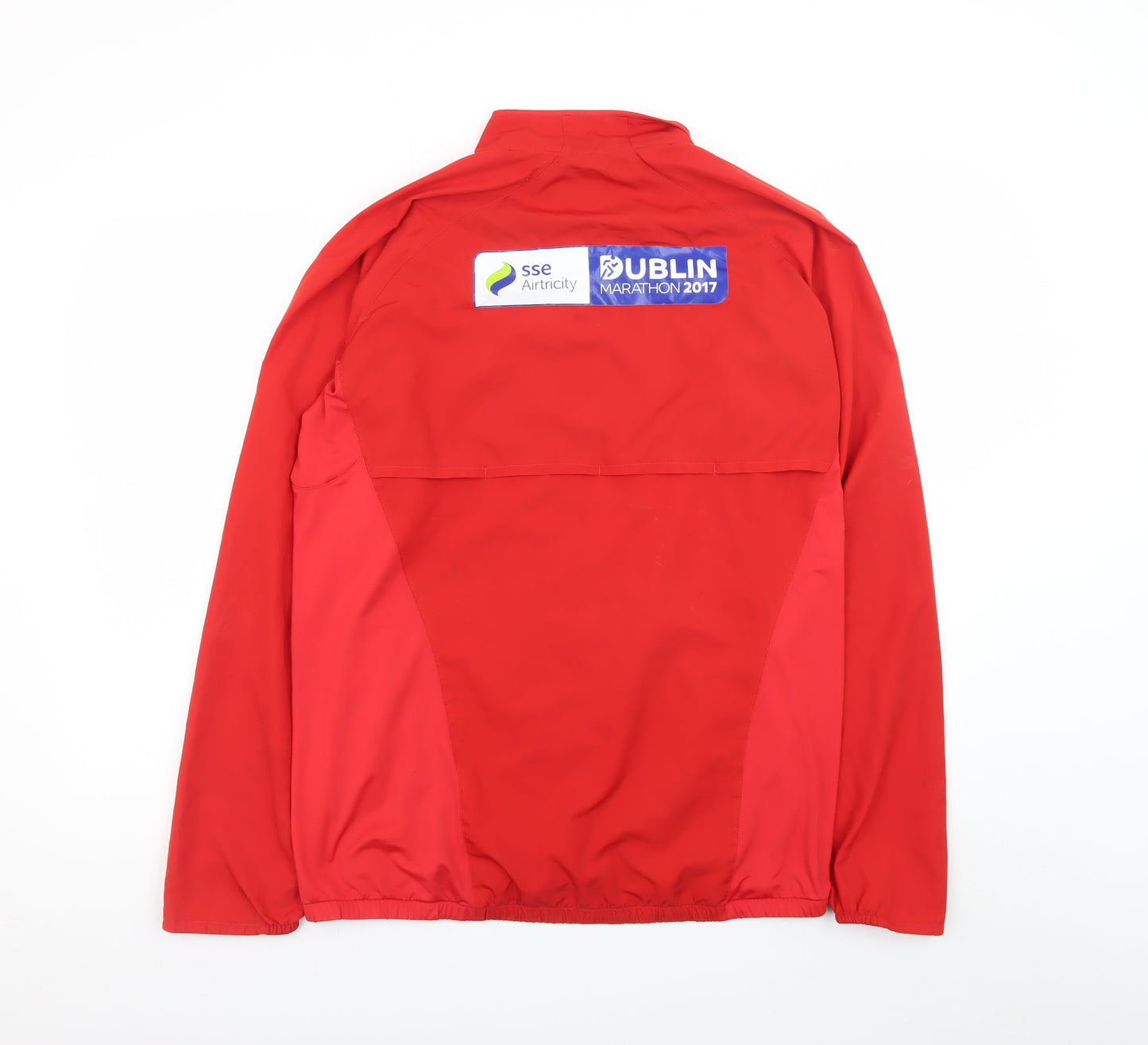 Asics Men's Red Windbreaker Running Jacket L Marathon 2017 Lightweight