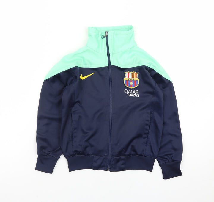 Nike Boys Blue FC Barcelona Track Jacket 4 Years Full Zip Sportswear
