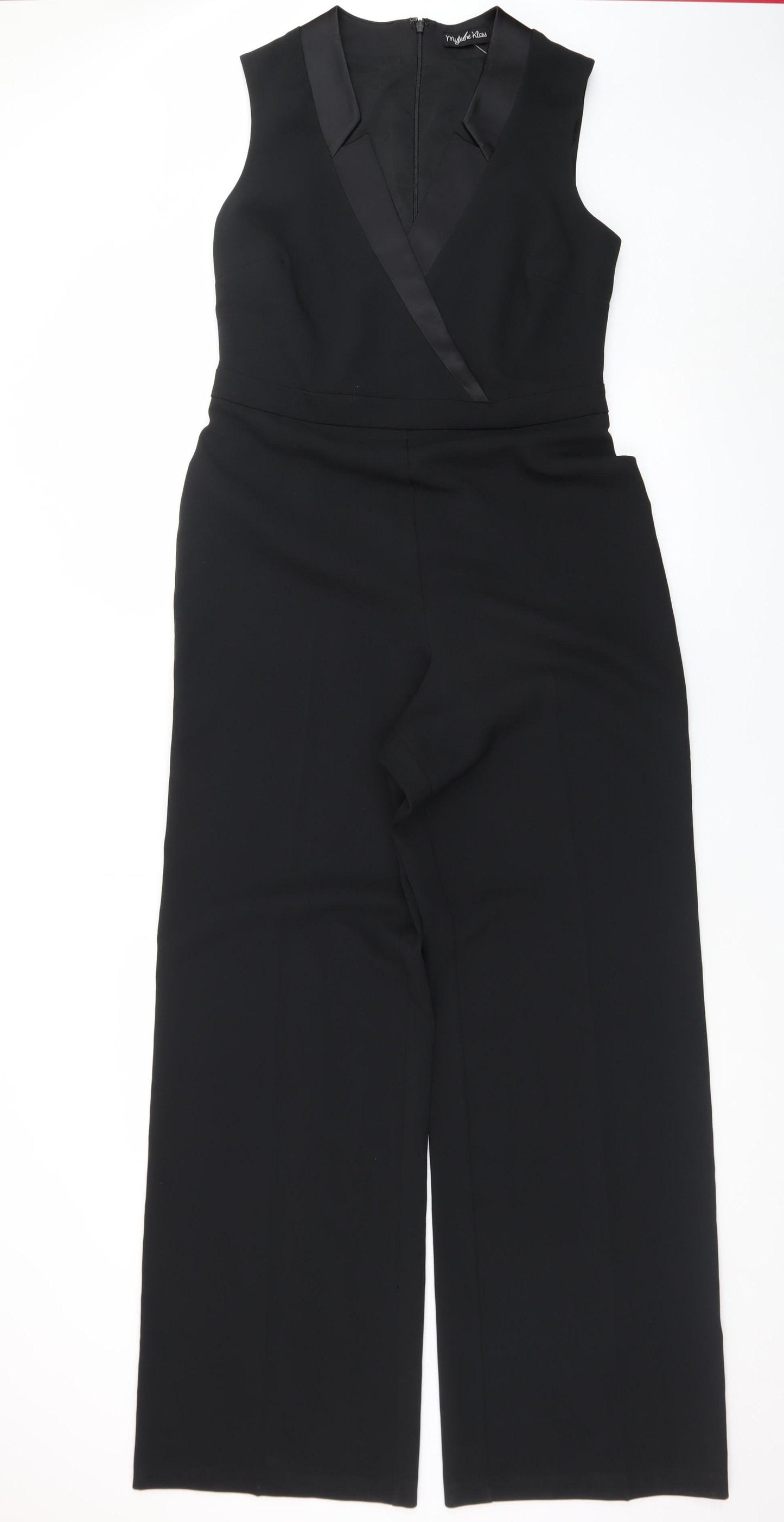 Myleene Klass Women's Black Sleeveless Wide-Leg Jumpsuit UK 12