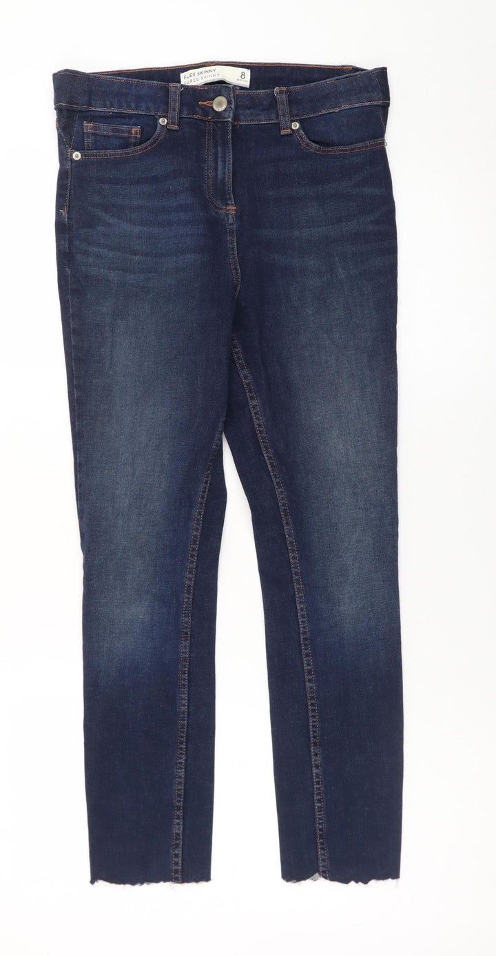 Next Womens Blue Skinny Jeans Size 8 Regular Stretch Denim
