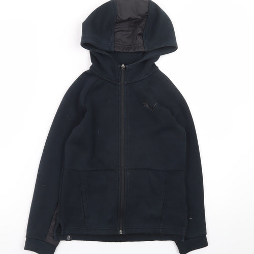 Puma Boys Black Full Zip Fleece Hoodie 7-8 Years