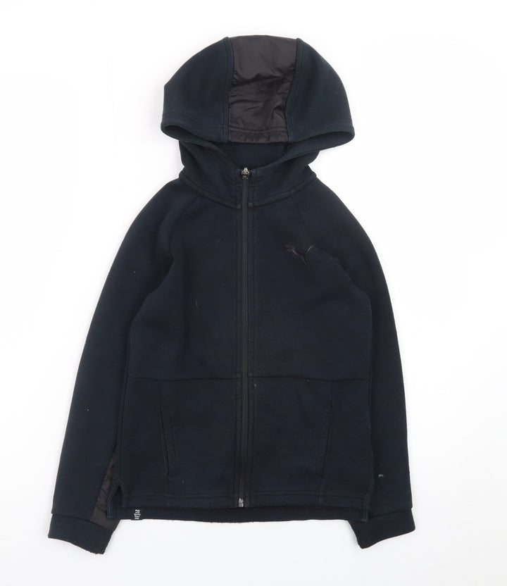 Puma Boys Black Full Zip Fleece Hoodie 7-8 Years