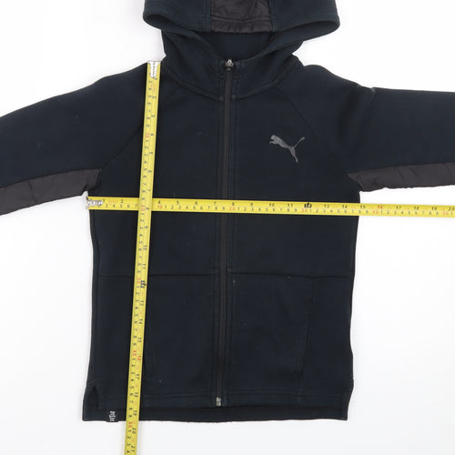 Puma Boys Black Full Zip Fleece Hoodie 7-8 Years