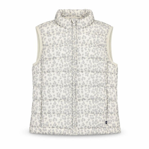 GAP Kids Girls Ivory Animal Print Puffer Gilet 2XL Water Resistant