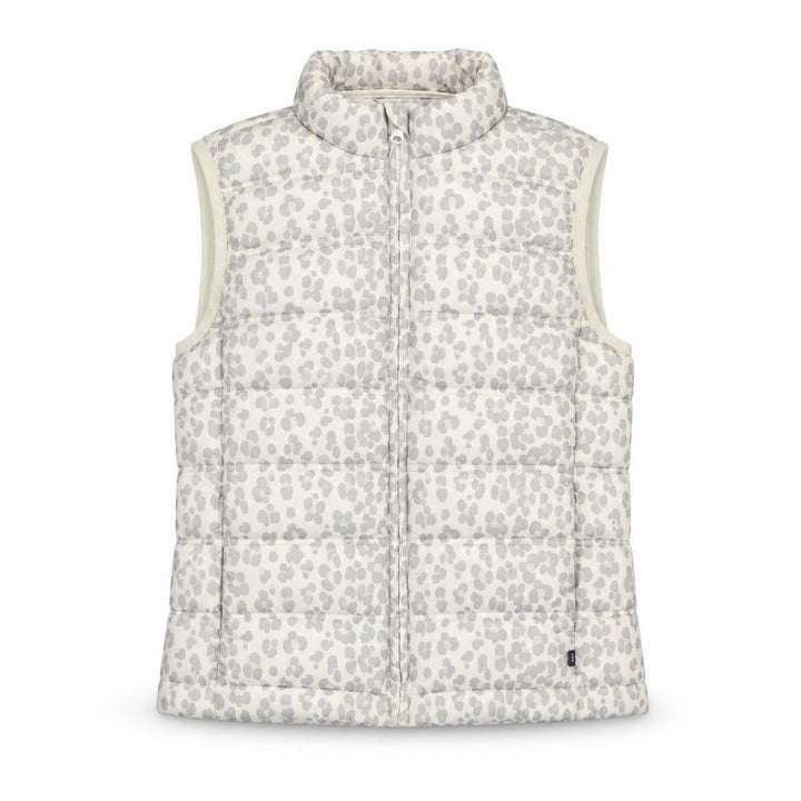 Gap Kids Girls Ivory Animal Print Puffer Gilet 2XL Water Resistant