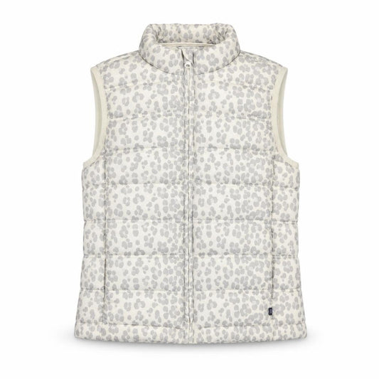 Gap Kids Girls Ivory Animal Print Puffer Gilet 2XL Water Resistant
