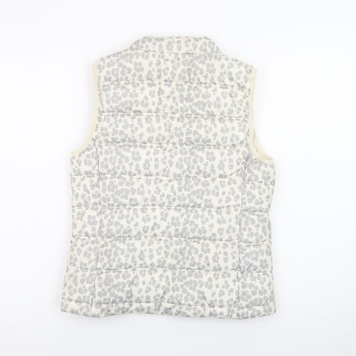 GAP Kids Girls Ivory Animal Print Puffer Gilet 2XL Water Resistant