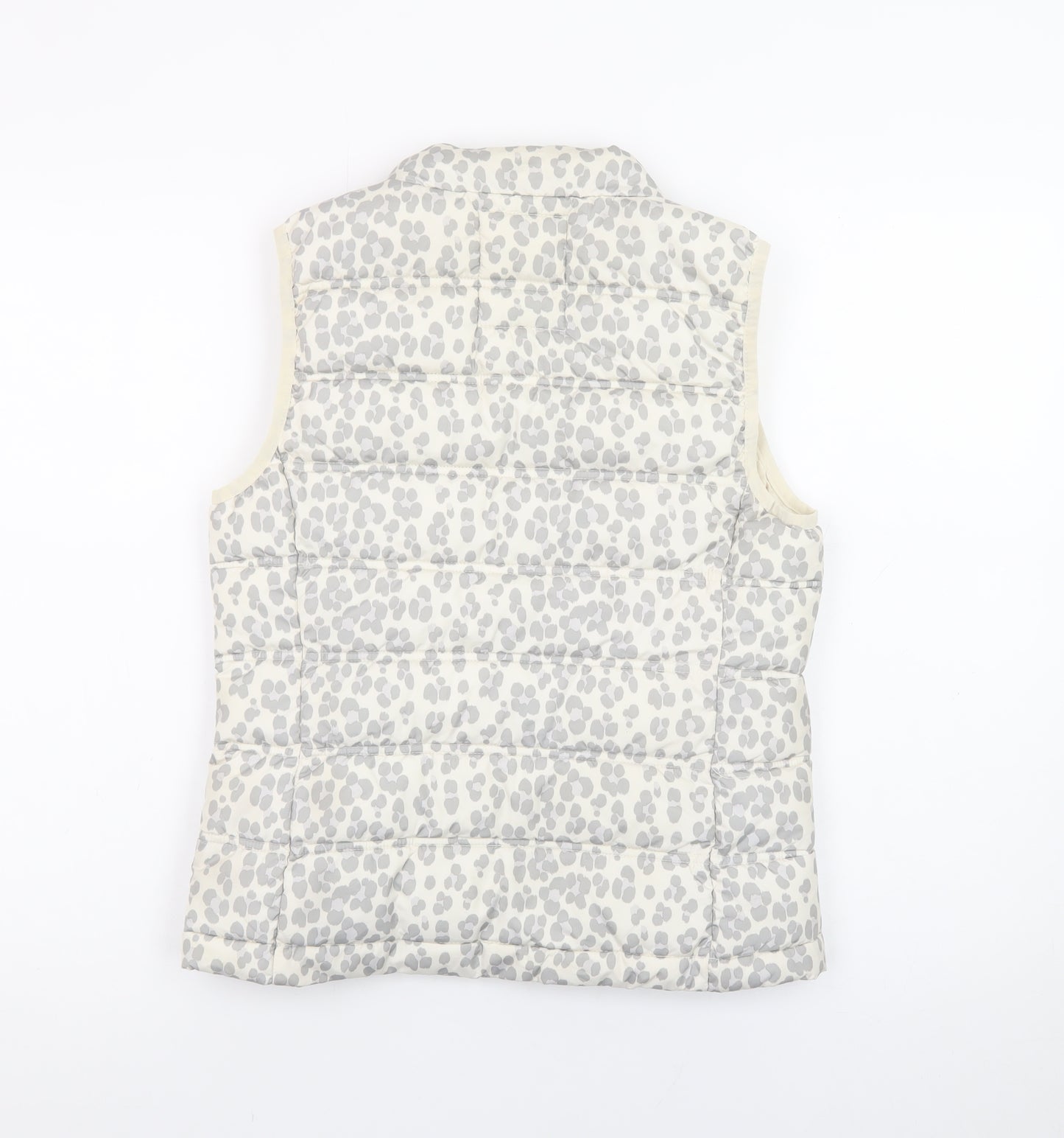 GAP Kids Girls Ivory Animal Print Puffer Gilet 2XL Water Resistant