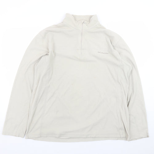Columbia Men's Beige Fleece 1/4 Zip Pullover Sweatshirt XL