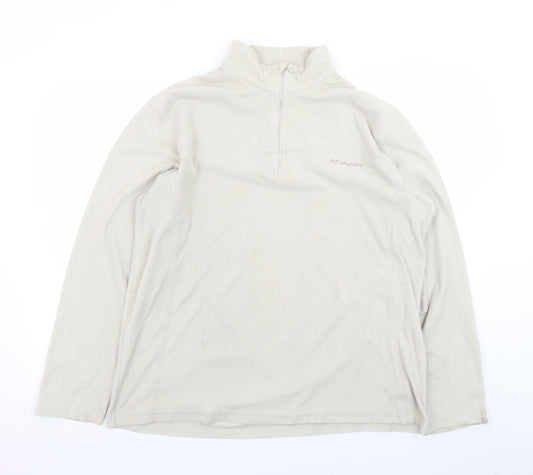Columbia Men's Beige Fleece 1/4 Zip Pullover Sweatshirt XL