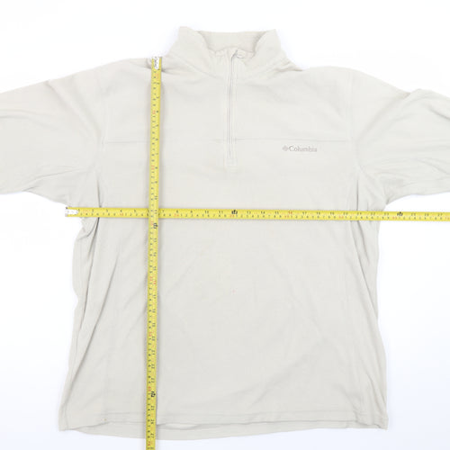 Columbia Men's Beige Fleece 1/4 Zip Pullover Sweatshirt XL
