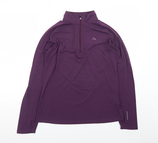 Paradox Women's Purple Long Sleeve Merino Wool Zip Top Size L
