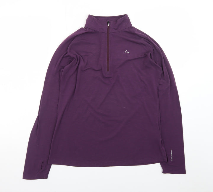 Paradox Women's Purple Long Sleeve Merino Wool Zip Top Size L