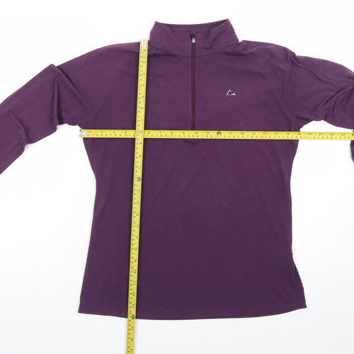 Paradox Women's Purple Long Sleeve Merino Wool Zip Top Size L