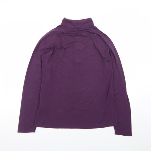 Paradox Women's Purple Long Sleeve Merino Wool Zip Top Size L