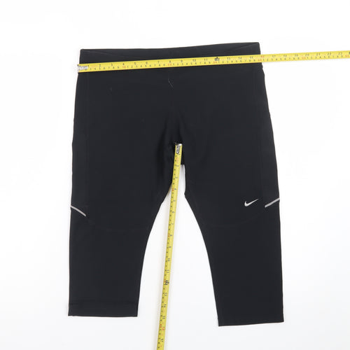 Nike Women's Black Dri-Fit Capri Leggings Size L Stretch Running