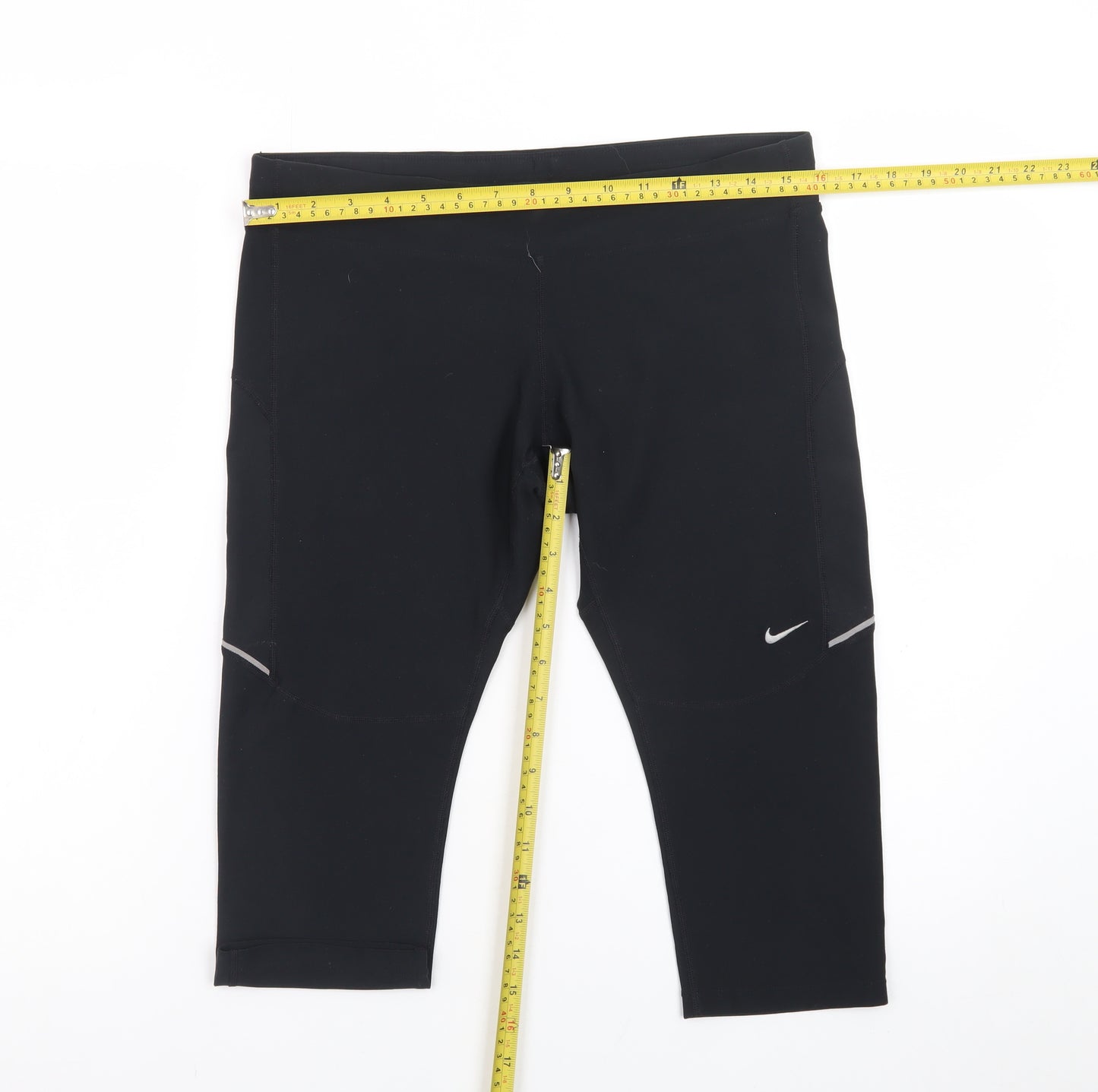 Nike Women's Black Dri-Fit Capri Leggings Size L Stretch Running