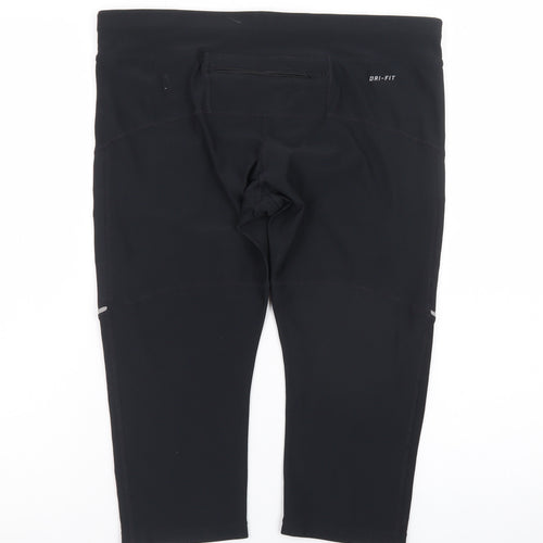 Nike Women's Black Dri-Fit Capri Leggings Size L Stretch Running